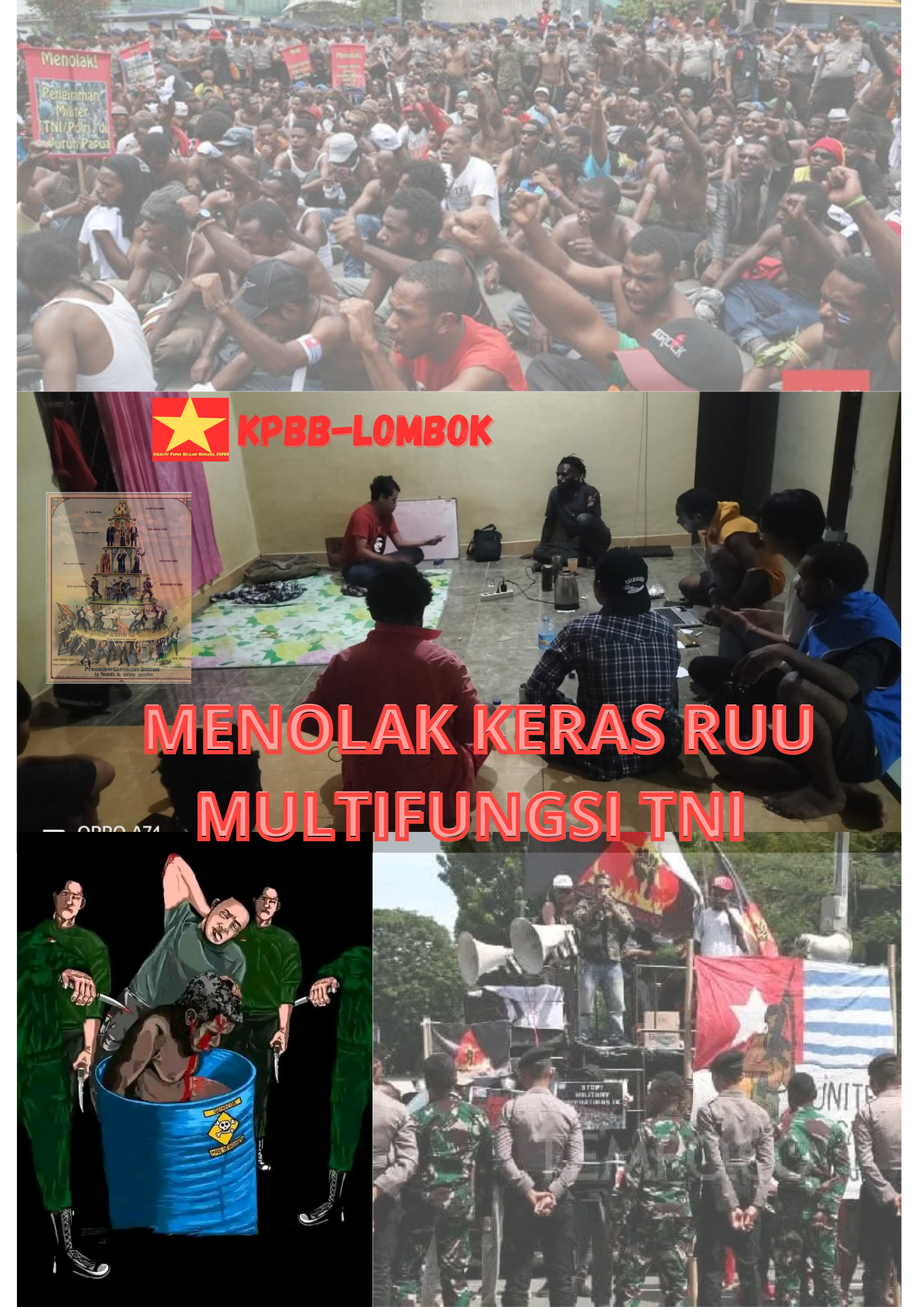 Kolektif Papua Belajar Bersama-KPBB Wilayah lombok melakukan diskusi menolak RUU Multifungsi TNI